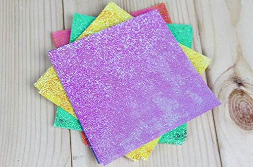 50 יח '4x4 אינץ' צבע בעבודת יד נצנצים אוריגמי מתקפל פלאש נייר ריבוע חיתוך ילדים DIY פלאש פרחי