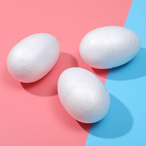 AMOSFUN DECER לבן ביצים ביצה קצף לבן פסחא כדורי רפאים פלסטיק -10 PCS ביצי קצף דקורטיביות בצבע לבן ציוד