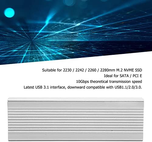 M.2 מארז, USB3.1 סוג C 10GBPs Ultrathin NVME SSD מארז למחשב נייד, למפתח B מפתח NVME 2230 2242 2260 2280