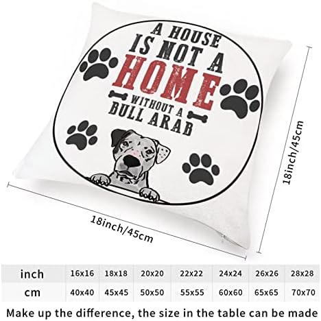מתנה עבור כלב מאהב כרית כיסוי שור ערבי ספה כריות בית הוא לא בית ללא כלב לזרוק ציפית 18 * 18ב