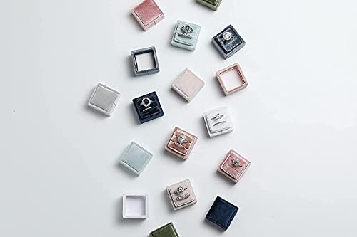 ניקגור קטיפה קופסת טבעת חריצים כפולים, מתנה להצעות אירוסין ותצלומי להקת חתונה - קופסאות טבעות תכשיטים של אוקטגון