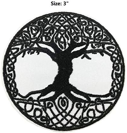 עיצוב ויקינג חמוד של ויקינג יגראסיל עץ החיים בברזל רקום נורדי על אפליקציה לתפור על טלאים
