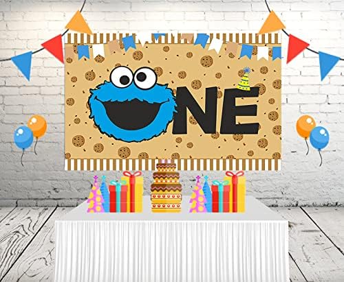 תפאורה חומה לציוד למסיבות יום הולדת 1 של יום הולדת 5x3ft עוגיות מפלצת עוגיות לקישוטים למסיבות רחוב