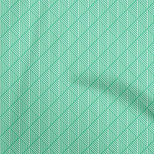 אחד זהורית ירוק בד גיאומטרי שמלת חומר בד הדפסת בד על ידי חצר 56 אינץ רחב-5308