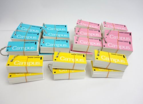 כרטיסי פלאש בקמפוס קוקויו עם טבעות קלסר, כרטיסי מילים, כרטיסי אנקי, כרטיסי מיני, גודל בינוני 0.12 איקס 2.68, 30