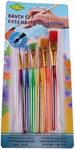 WXBDD 6 יחידות/סט הצבעוני הצבעוני ניילון מברשת צבע שיער סט אמן אמן מברשת שמן צבעי מים לילדים ציוד ציור נייח
