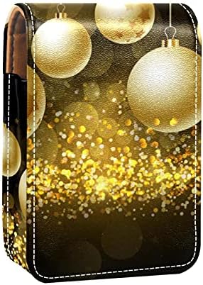 חג המולד תכשיטים זולים על נוצץ זהב רקע גלוס מחזיק שפתון מקרה נייד איפור תיק נסיעות שפתון ארגונית מקרה עם מראה