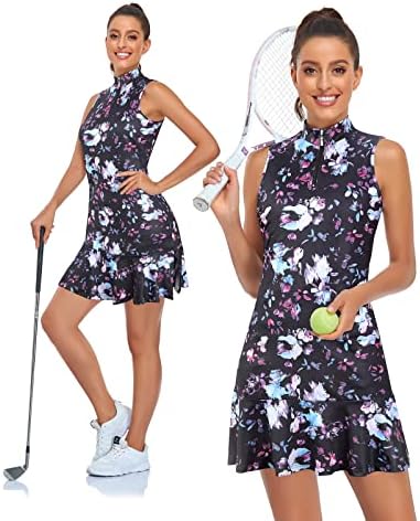 שמלת טניס גולף גולף שמלות ספורט ספורטיבית ללא שרוולים