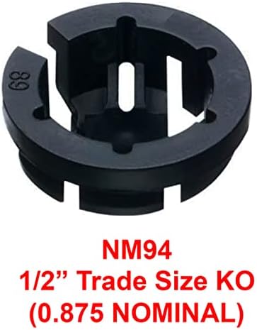 IMBAPRICE NM94-100 כפתור שחור פלסטיק לחיצה על כבל NM כבל רומקס, 3/8 גודל סחר, מתאים לדפיקות 1/2 אינץ ',
