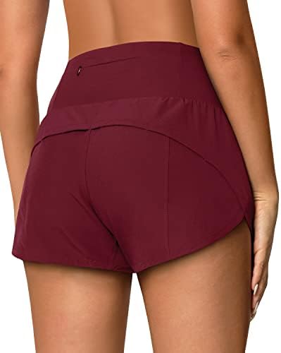 Colorskin High מותן מכנסיים אתלטים לנשים אימון מהיר של אימון יבש המריצה מכנסיים קצרים עם כיסי רוכסן של אניה