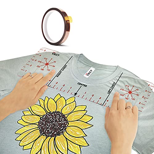 כלי יישור חולצת טשטוס - מדריך סרגל חולצת טשטש אקריליק ליישור ויניל, כלי מדידת חולצה לוויניל, שליט