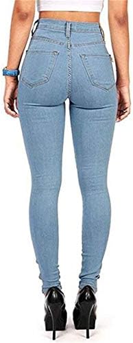 עלייה גבוהה הרמת התחת סקיני ג 'ינס לנשים גבוהה מותן מקרית מוצק למתוח ג' ינס מכנסיים עם כיסי רוכסן