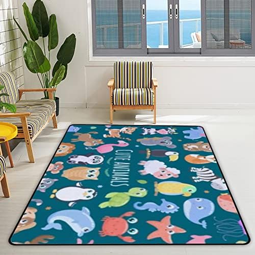 זוחל שטיח מקורה משחק חיות מחצלת חיות חדר חדר חדר חדר חדר שינה חינוכי חינוך שטיח שטיח 63x48 אינץ '