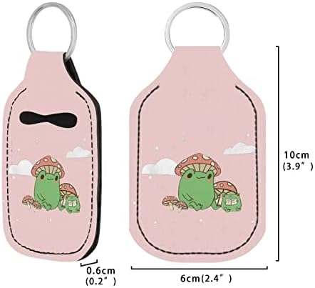 Veniyate פטריות צפרדעים בקבוקי נסיעות מחזיקי מפתחות מחזיקים בבקבוק ניקוי יד מכסה 2 ערכות חתיכות בושם קרם שמפו