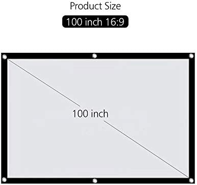 LMMDDP נייד 100 אינץ 'מסך מקרן קיר קיר 16: 9 מסך הקרנה מתקפל פוליאסטר לקולנוע חיצוני ביתי