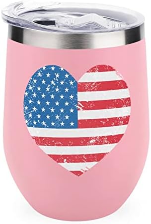 אמריקה האמריקאית רטרו רטרו דגל כוס בקבוק עם מכסה עם מכסה מבודד נירוסטה כוס קיר כפול קיר כוסות ביתיות