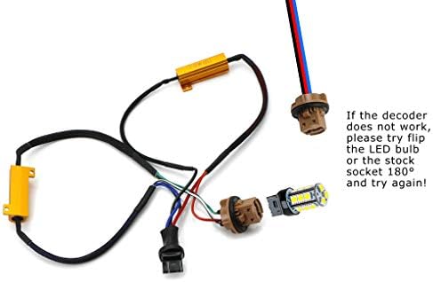 ijdmtoy hyper flash/bulb out שגיאה תקן מתאמי חיווט תואמים ל- 7443 7444 T20 נורות LED סיבוב או נורות בלם