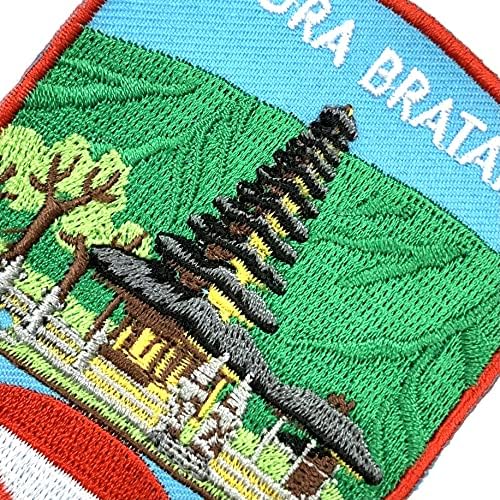 A-one 2 PCS Packs-Pura Bratan אפליקציה+סיכת דש דגל אינדונזיה, מקדש Shaivism, Bali Pramemark, Parvati, קישוט