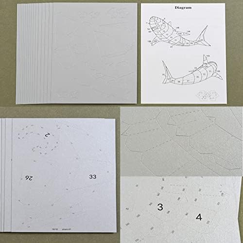 דוגמנות כריש בעבודת יד, אוריגמי פאזל נייר גיאומטרי פסל נייר תלת מימד מודל נייר יצירתי קישוט ביתי