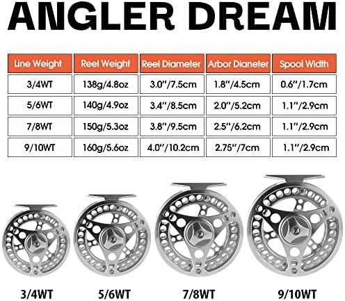 Degler Dream 3/4 5/6 7/8 9/10WT סליל דיג זבוב עם משולבת קו 3 5 8 Wt זבוב קו גיבוי מנהיג CNC סליל