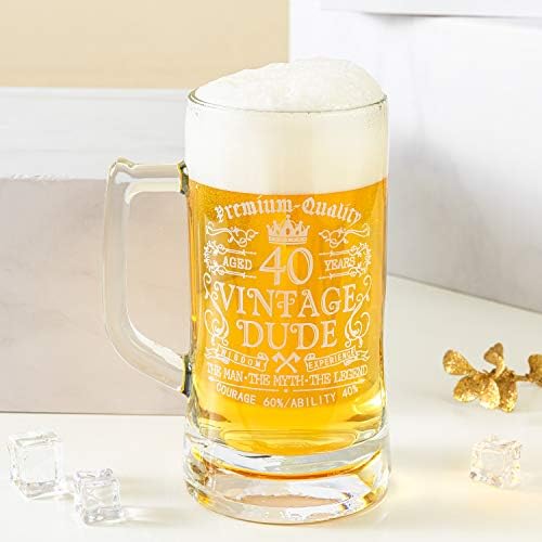 קריסקי יום הולדת 40 בציר אחי בירה ספל לגברים 40 שנים מתנה 21 עוז יום הולדת בירה כוס בשבילו,