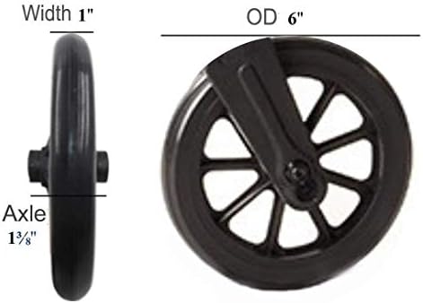 בריאות קו מוצרים ווקר רולטור החלפת 6 גלגלים שחור
