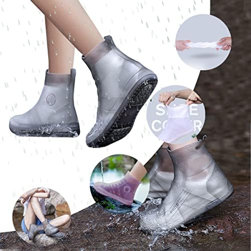 באושילי עמיד למים נעלי כיסוי, לשימוש חוזר נייד גשם מגפי נשים גברים,החלקה גומי בלעדי רובוטים עבור