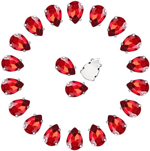 Dropower תפור על אבני חן 86 יחידות 13 × 18 ממ תכשיטים זכוכית יהלומים אבן רינה אבן מתכת מתכת אחורית שטוחה