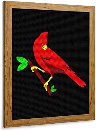 ציפורים אדומות בצפון אמריקה ציור עגול ציור ציור ציור ערכות תמונות עם מלאכת אמנויות מסגרת לעיצוב קיר