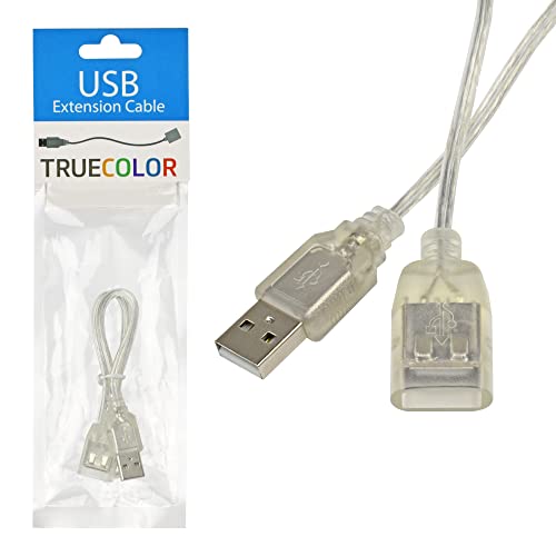 Cleanlife Truecolor כבל הרחבה USB - USB -A זכר לנקבה מאריך כבלים תואם לסרגל תאורה LED המונע על ידי USB - מגדיל