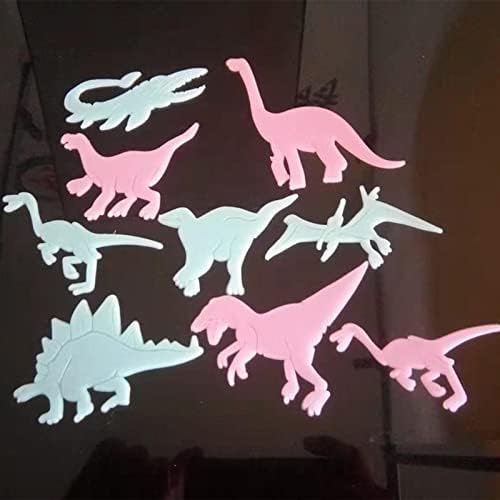 דינוזאורים מדבקות קיר זוהרות זוהר תלת מימד בדינוזאורים כהים קיר דקורטיבי לילדים לתינוקות מדבקות קיר בחדר מדבקות