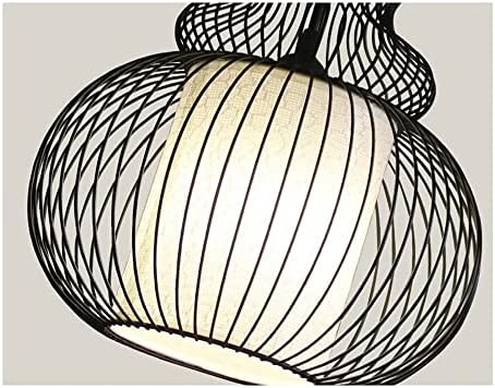 נברשת תעשייתית וינטג ', אור תליון ברזל מחושל בסגנון סיני, מנורת תלויה תקרה יצירתית, גופי תאורה