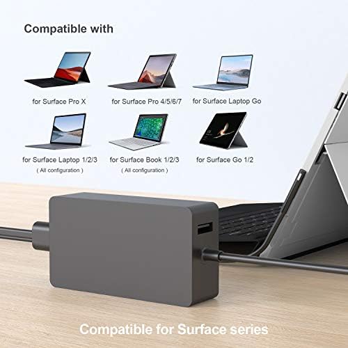 Surface Book 2 Charger, Ayneff 102W 15V 6.33A משטח מחשב נייד אספקת חשמל תואם לספר השטח של מיקרוסופט 2/3
