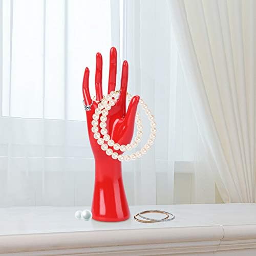 יד תכשיטי מחזיק אדום יד דגם תכשיטי תצוגת מתלה טבעת צמיד ארגונית שולחן קישוטי להחזקת שרשרת עגילי טבעות