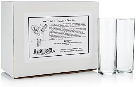 חברת ההיסטוריה ניו יורקר גורד שחקים סטטייל קוקטייל גבוה ביותר של קוקטייל כוס 2 חלקים, כלי זכוכית ספציפיים למשקאות