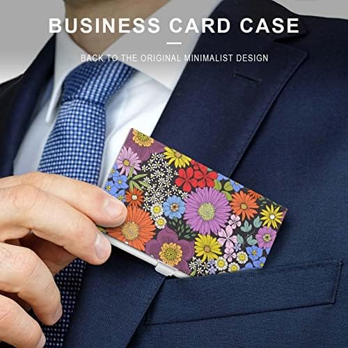 צבעוני דייזי פרחי כרטיס ביקור מחזיק מתכת כיס כרטיס ביקור מקרה אישית כרטיס ארנק לגברים נשים