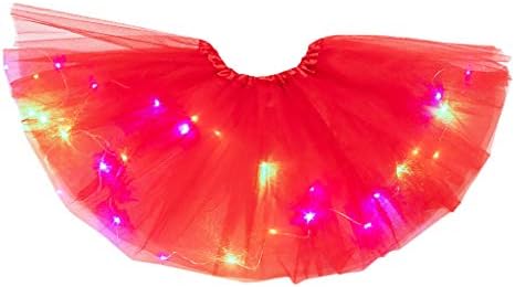 חצאית טוטו של נשים טוטו 3 ריקוד מסיבות שכבות LED מדליק