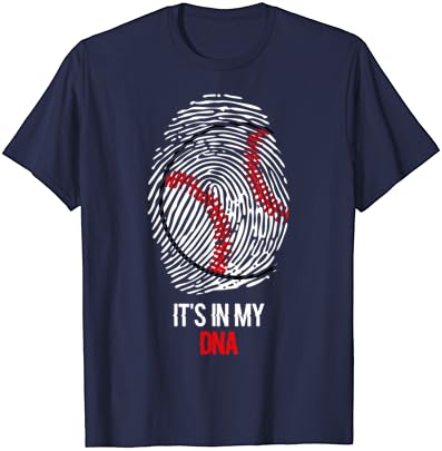 חולצת טריקו בייסבול מצחיקה, זה בחולצת טביעות האצבע של ה- DNA שלי