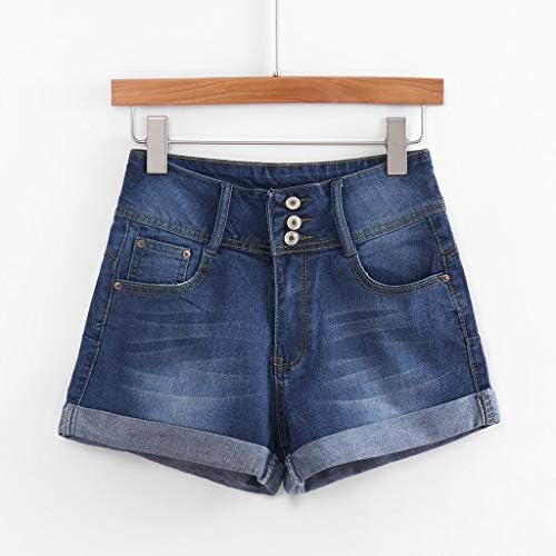 מכנסיים קצרים של ג'ינס קיץ לנשים עם המותניים הגבוהות ריינסטון ציצית גולמי שולי ג'ין מכנסיים קצרים