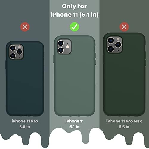 מארז Ouxul iPhone 11, iPhone 11 נוזל סיליקון ג'ל טלפון גומי מארז, תואם לאייפון 11 כיסוי מארז 6.1 אינץ