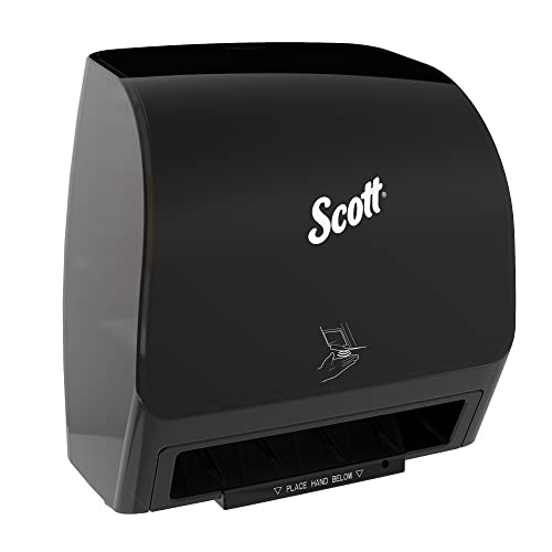 Scott® Slimroll ™ מתקן מגבות קשיחות אוטומטיות, שחור, תואם למגבות Core Core Scott® Slimroll ™