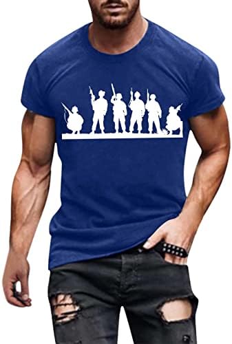 Beuu 4 ביולי חייל חולצות שרוול קצר לגברים, יום העצמאות פטריוטי