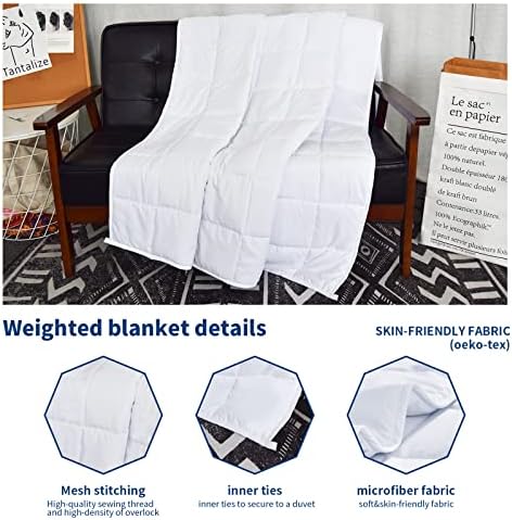 שמיכה משוקללת לילה יפה 12 קילוגרמים בגודל קווין בגודל לבן 60 x80 שמיכות משוקללות למבוגרים שמיכה כבדה נוחים