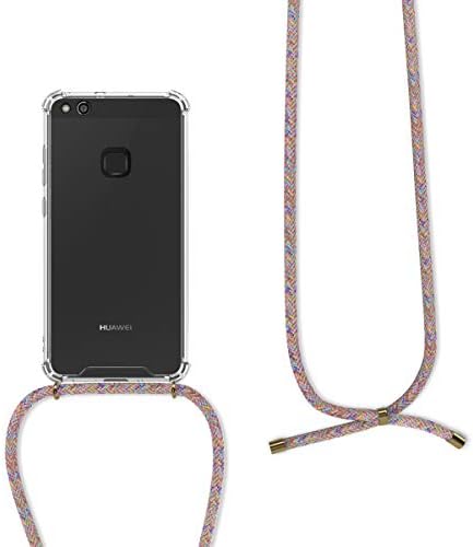 CWMobile Crossbody Case תואם ל- Huawei P10 Lite Case - כיסוי טלפון TPU ברור עם רצועת כבל שרוך - Multicice