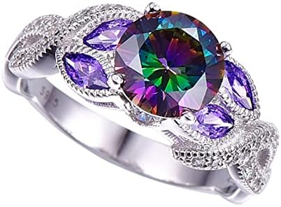 טבעות נשים טבעות אופנה צבעוניות סגלגל סגלגל טבעת אירוסין אלגנטית טבעת נישואין ריינסטון לנשים מתנות