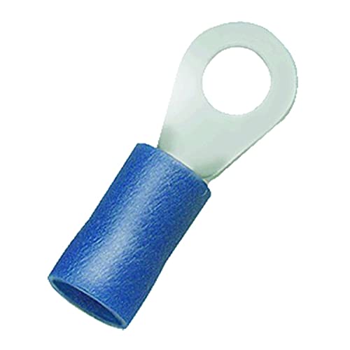 ASI 2052030 מסוף טבעת BF-M3, Crimp כניסה של משפך מבודד PVC, כחול