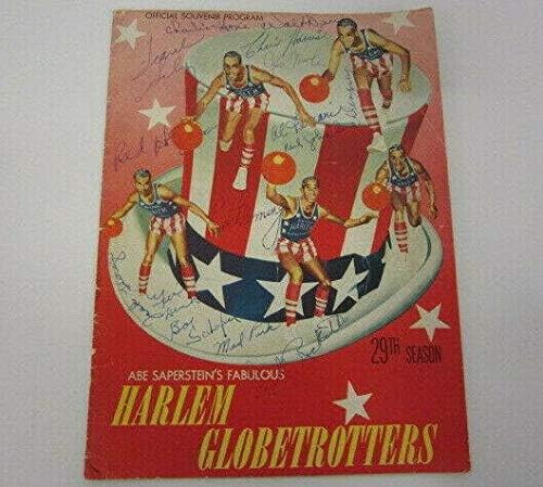 1951-55 HARLEM GLOBETROTTERS VINTAGE חתום תוכנית 15+ חתימות JSA LOA COA - תוכניות NBA