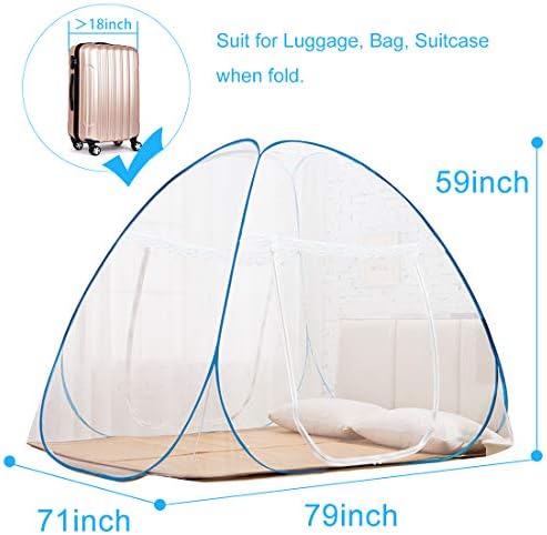 אוהל רשת מיטה קופץ של אומונט עם חופה מיטת עיצוב מתקפלת לטיול חדר שינה וטיול חיצוני, קל להתקנה ולשטוף למיטה תאומה