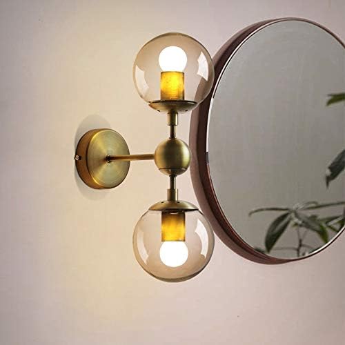 קיר רכוב אור רומנטי מנורת קיר תעשייתי מנורת קיר עם לבן גלוב זכוכית, זהב פמוט קיר קיר אור עם מוברש פליז
