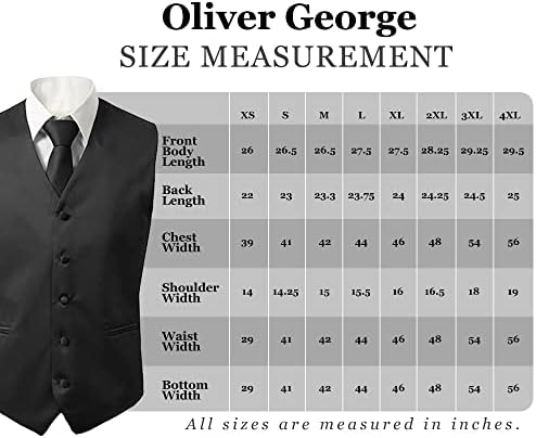 Oliver George 4PC לגברים מוצקים רשמיים של גברים טוקסידו שמלת שמלת אפוד עניבת פרפר מטפחת מטפחת לחליפה